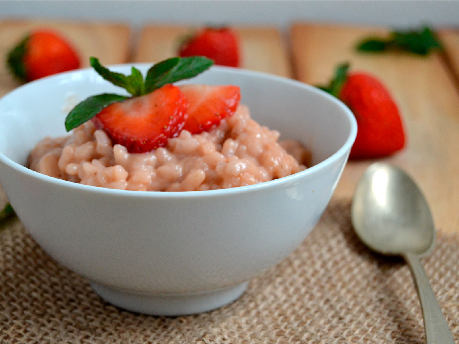 Arroz con fresas especiadas